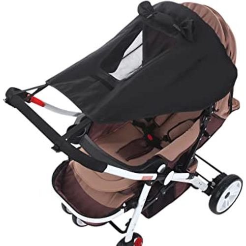 Baby Stroller Sun Shade Universal Sun Protector Shade Blackout Cover Breathable Stroller Sun Shield Canopy Cover Sun Rain Shade with See Through Extender Accessory Easy Installation