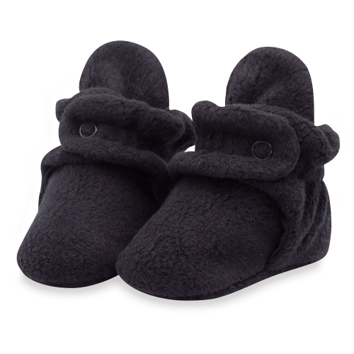 Cozie Fleece Gripper Baby Bootie - Black - 6M