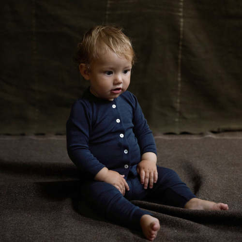 merino wool + silk cardigan | 1-2 year night ocean