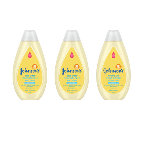 Johnson's Head-To-Toe Tearless Baby Wash & Shampoo, 3 x 16.9 fl. oz