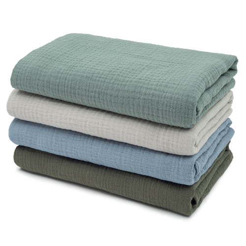 Gllquen Large Baby Muslin Cotton Swaddle Blankets 4-Pack for Newborn Boys and Girls, 38'' x 40