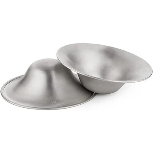 Silver Nursing Cups - Nipple Shields for Breastfeeding Mothers, Soothe, Protect, Reusable, Tender, and Handmade Nipples Breast Shells, Milk Saver to Collect Breastmilk Leaks