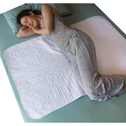 SOMATA Premium Washable Bed Pad 2-Pack | X-Large 54" x 34" | Slip-Resistant Incontinence Mattress Bed Pad Cover | Absorbs up to 8 Cups | Waterproof | Leak Proof Edge | Machine Washable | Reusable (2)
