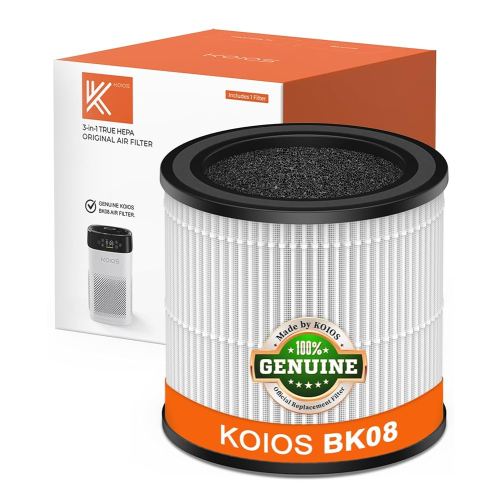 KOIOS BK08 Air Purifier Filter, Official Certified H13 True HEPA Replacement Filter Compatible with BK08 Air Purifier