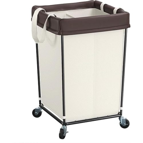 160L Large Laundry Hamper with Wheels, 2 Section Rolling Laundry Basket Bag with Wheels, Clothes Hamper Cart for Laundry, Bedroom, Bathroom and Dorm