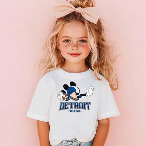 Mickey Detroit Football Kids T-Shirt & - Disney-Inspired Game Day Apparel for Young Fans, Lions Fans Gift,