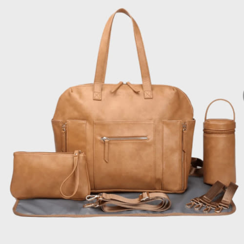 Chelsea Convertible Diaper Bag | Backpack to Tote | Vegan Leather Designer Baby Bag | Hannah and Henry