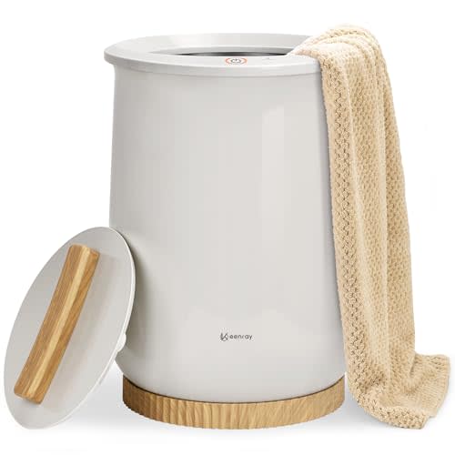 Keenray Towel Warmer, Luxury Towel Warmer Bucket, Large Towel Warmers for Bathroom, Auto Shut Off, Fits Up to Two 40"X70" Oversized Towels, Bathrobes, Blankets, PJ's and More, CL1(Grey)