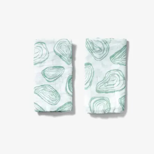 Burp Cloth Set - Oyster in Agave | Lewis