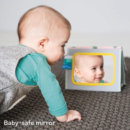 Taf Toys Koala Infant Tummy-time High Contrast Soft Crinkle Activity Book with Huge Baby Safe Mirror, 3D Activities, Textures and a Soft Baby Teether