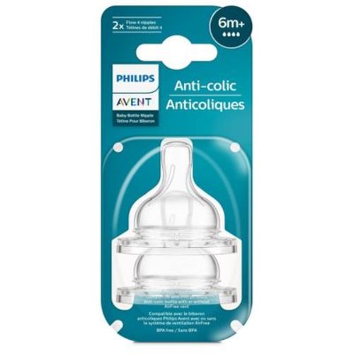 Philips Avent 2pk Anti-colic Baby Bottle Nipple - Fast Flow