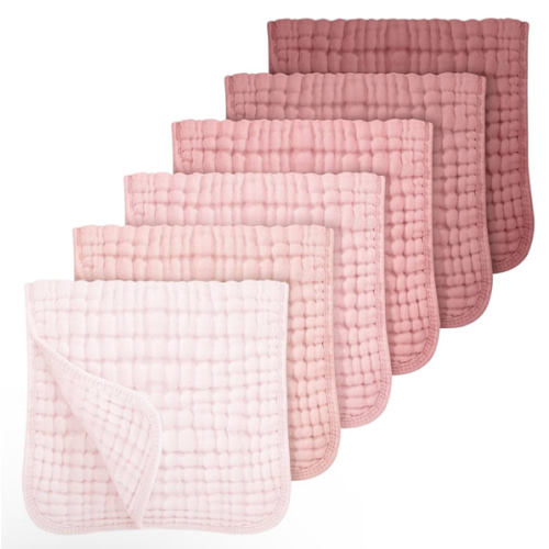 Looxii Muslin Burp Cloths 100% Cotton Muslin Cloths Large 20''x10'' Extra Soft and Absorbent 6 Pack Baby Burping Cloth for Boys and Girls Gradient Pink
