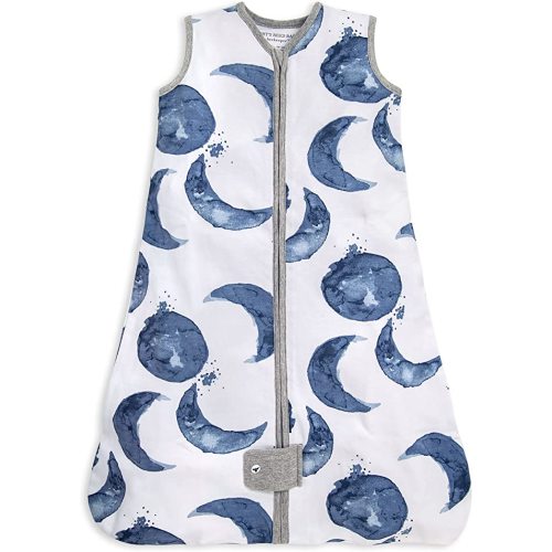 Burt's Bees Baby Unisex-Baby Beekeeper Wearable Blanket, 100% Organic Cotton, Swaddle Transition Sleeping Bag - Lightweight (0.5 TOG) - Large - Hello Moon