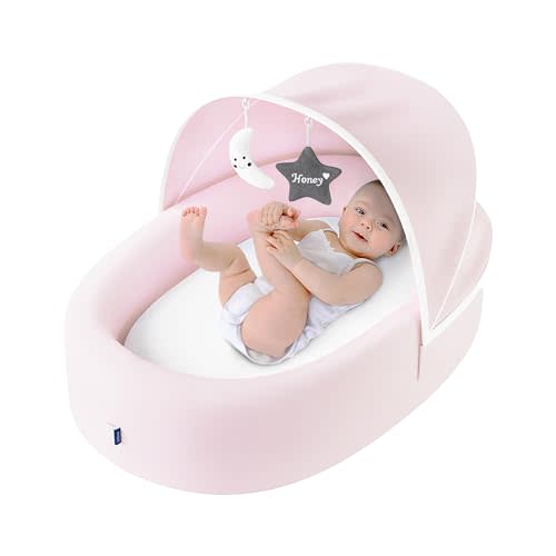 Biliboo Premium Baby Lounger - Must Have Baby Bassinet for Newborn, Infant and Toddler - Baby Nest Lounger - Baby Shower - Baby Registry - Pink