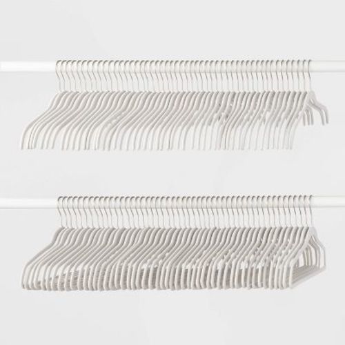 100pk Combo Pack Suit/shirt Flocked Hangers White - Brightroom™