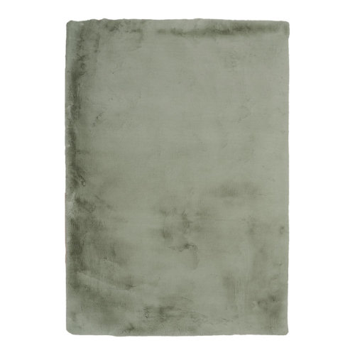 Jalissia Faux Rabbit Fur Hand Tufted Solid Color Rug