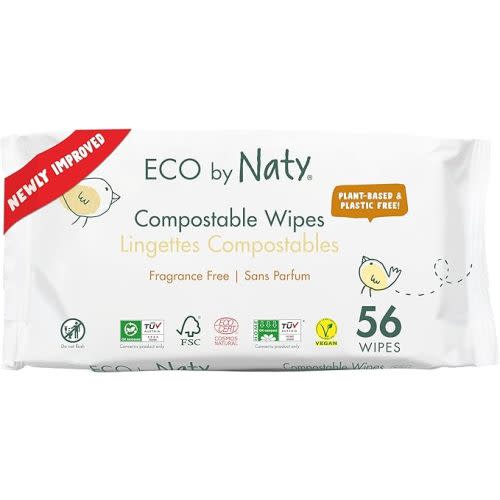 Eco by Naty Unscented Baby Wipes - 100% Compostable and Plant-Based Wipes, Good for Babies and Newborn Sensitive Skin (336 Count - Pack of 56 x 6) : Amazon.com.au: Baby