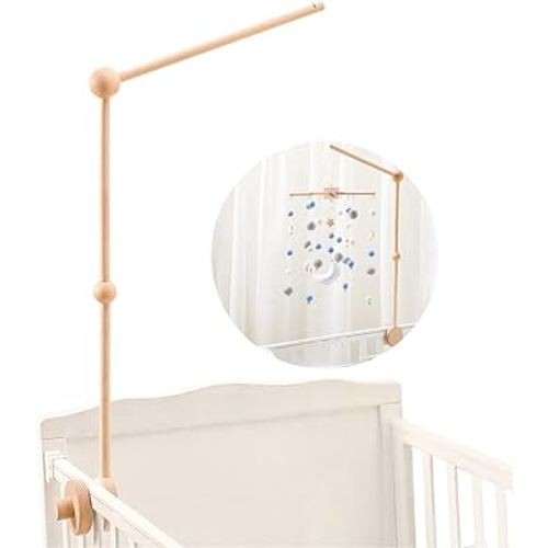 Baby Crib Mobile Arm - Wooden Baby Mobile Crib Holder for Mobile Hanging Baby Crib Attachment for Nursery Decor