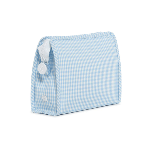 Medium Roadie Zip Pouch, Gingham Mist