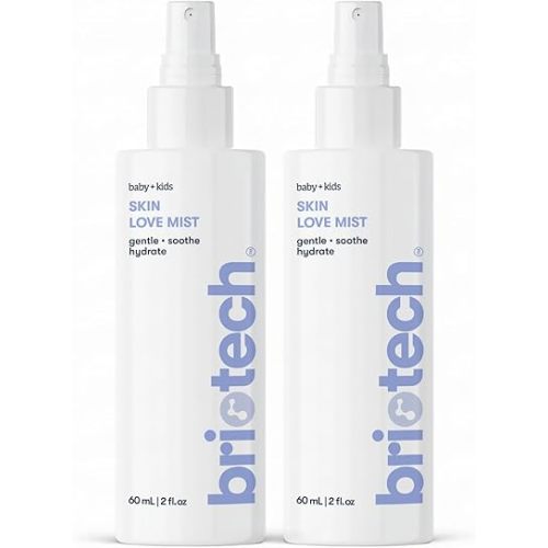 Briotech Baby Skin Love Spray | Gentle Hypochlorous Acid Mist for Soothing, Calming & Cleansing Delicate Skin | Pediatrician-Approved, Added Fragrance-Free | 2 oz (2 Pack)