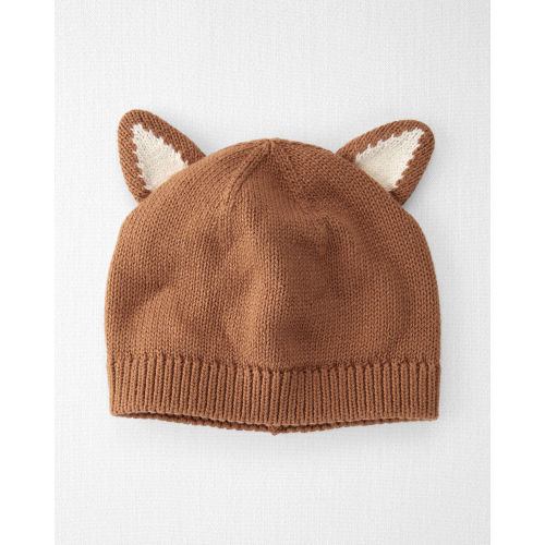 Baby Organic Cotton Sweater Knit Fox Cop