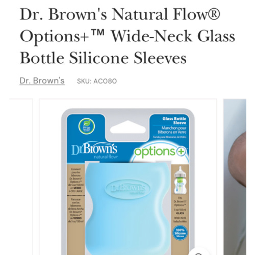 Dr. Brown's Natural Flow® Options+™ Wide-Neck Glass Bottle Silicone Sleeves