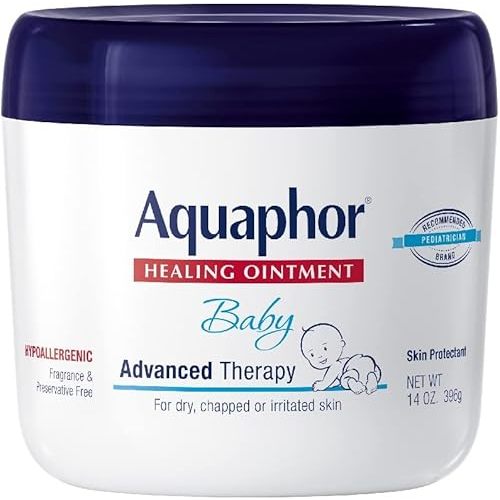Aquaphor Baby Healing Ointment Advanced Therapy Skin Protectant for Chapped or Dry Skin, Drool Rash and Diaper Rash Ointment, 14 Oz Jar