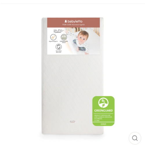 Babyletto Pure Core Crib Mattress w/ Hybrid Quilted Waterproof Cover (2-Stage)