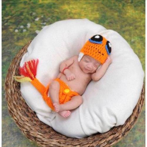 Crochet Charmander Outfit - Available (Newborn - 6 months) Pokémon Ball