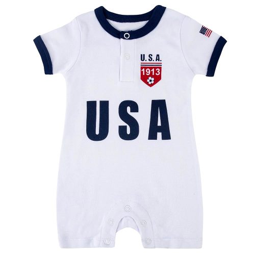 Baby Soccer Bodysuit - Short Sleeve Romper Outfit for Newborn & Toddler 0-24 Months