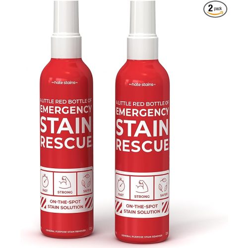 Emergency Stain Rescue Stain Remover Spray – 4oz Laundry Stain Remover for Clothes, Upholstery Fabric, Carpet - Works on Most Blood, Grass, Coffee, Mud, Grease & Oil Stain Remover