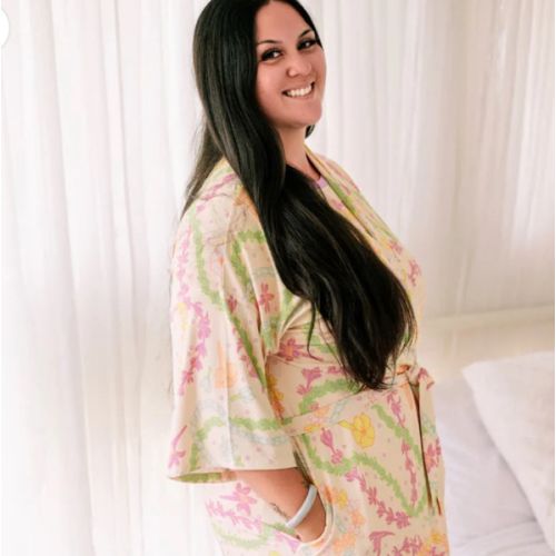 Lei Day in Sand Bamboo Mama Robe