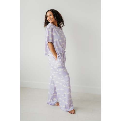 Womens T-Shirt Lounge Set In Lavender Skies