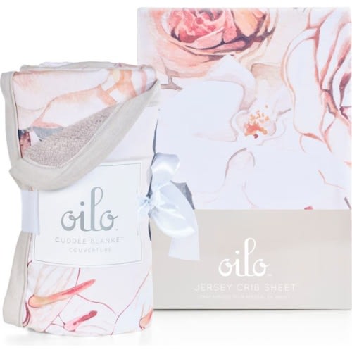 Oilo Bella Cuddle Blanket & Fitted Crib Sheet Set