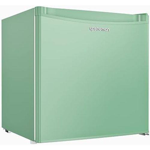 Upstreman 1.7 Cu.ft Mini Fridge with Freezer, Dorm Essentials, Adjustable Thermostat, Energy Saving, Low Noise, Single Door Compact Refrigerator for Dorm, Office, Bedroom, Mint Green-FR17