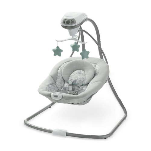 Graco Simple Sway Compact Electric Baby Swing, Soothing Vibration Cradle, Ivy, 14.42 lbs