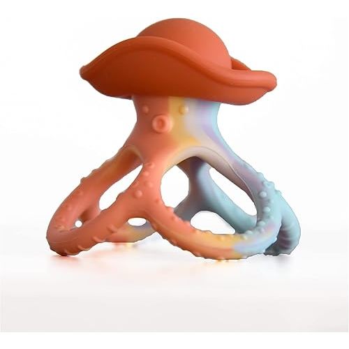 Teething Toys 3-6 Months, Teethers for Babies 3-6 6-12 Months for Teething Relief, Baby Teether Teething Toys 100% Silicone, Newborn Infant Sensory Baby Toys 0-6 Months,bebe mondo (Octopus)