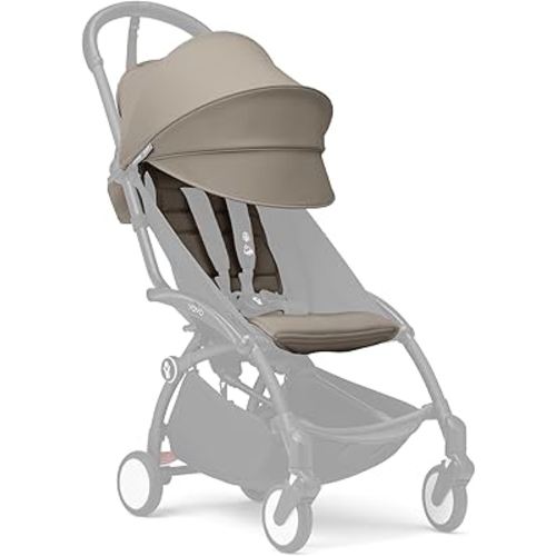 Stokke YOYO 6+ Color Pack, Taupe - Textiles Only: Seat Pad, Extendable Canopy & Zipped Back Pocket - Requires YOYO3 Frame (Sold Separately)