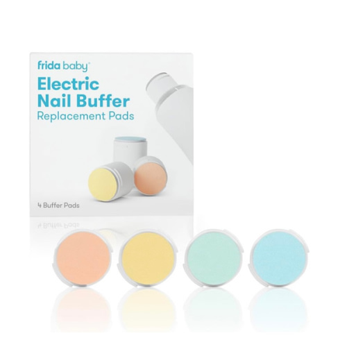 Frida Baby Electric Nail Buffer Replacement Pads | Safe + Easy Grooming, Trimming, and Nail Filing for Newborn, Toddler, or Children's Fingernails and toenails, 4 Buffer Pads