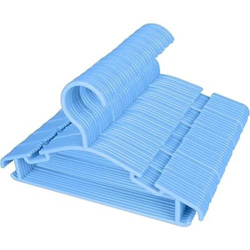 GoodtoU Baby Hangers, 60 Pack Blue Plastic Small Hangers for Closet, Infant to Kids Coats and Clothes