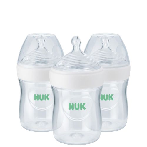 NUK Simply Natural Bottle with SafeTemp, 5 oz, 3 Pack, 0+ Months, Unisex, Clear