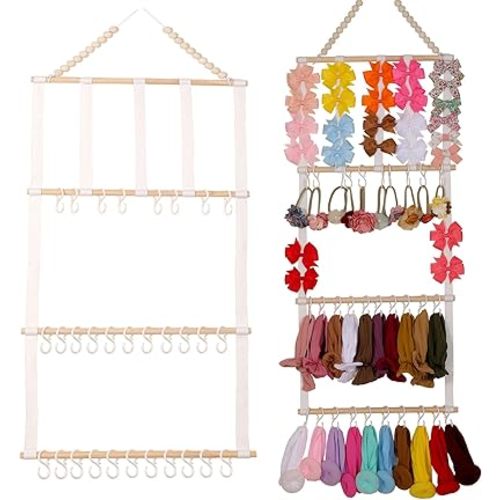 Headband Holder for Girls Baby Headband Organizer Head Bands Hair Accessories Display Organizer Wall Hanging Decor for Nursery Toddler Girl Room