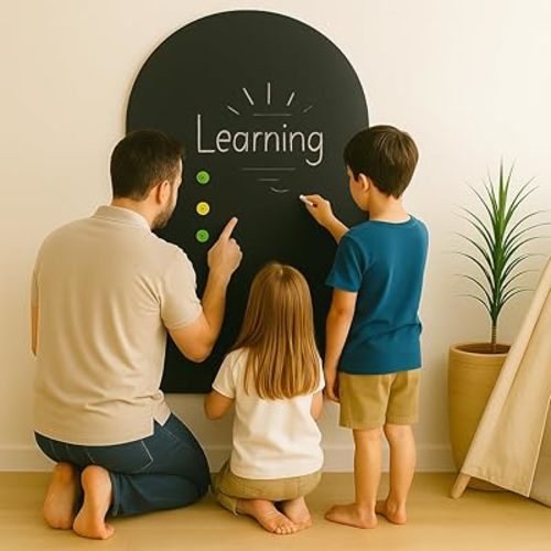 Multifunctional Magnetic Arch Chalkboard 30x45 in – Montessori Wall Board for Kids & Home Learning, Homeschool Parents & Teachers – Easy Wipe Clean Writable Surface (Black)