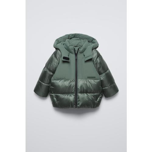 WATER REPELLENT PUFFER JACKET - Chocolate | ZARA United States
