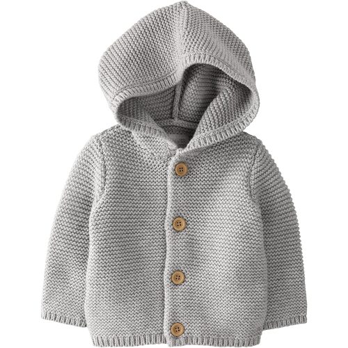 Little Planet by Carter's Baby Organic Signature Stitch Cardigan - 3 Months - Grey