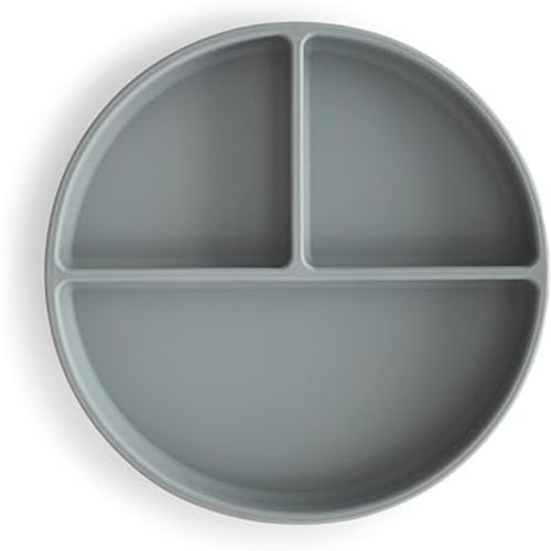 mushie Silicone Suction Plate | BPA-Free Non-Slip Design (Stone)