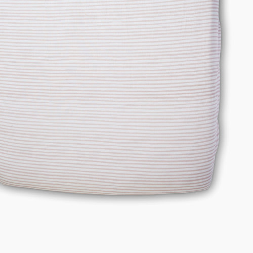 Pehr Stripes Away Organic Cotton Crib Sheet - Petal