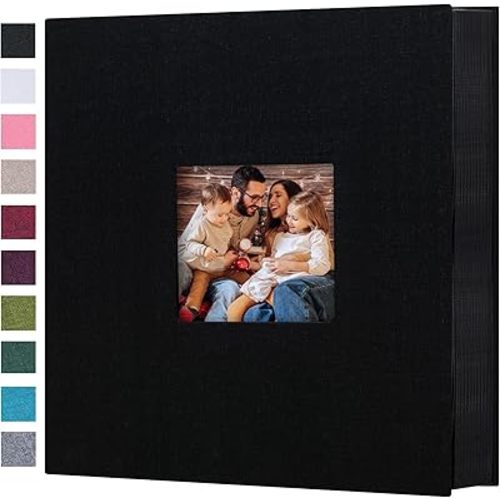 Mublalbum Photo Album 4x6 1000 Photos Linen Cover Large Picture Book Holds Horizontal and Vertical Pockets for Wedding Family Anniversary and Baby (Black)