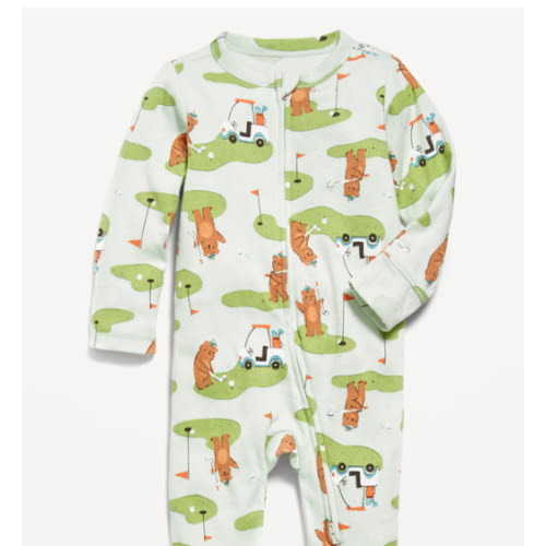 2-Way-Zip Sleep & Play Ruffle-Trim Footed One-Piece for Baby | Old Navy