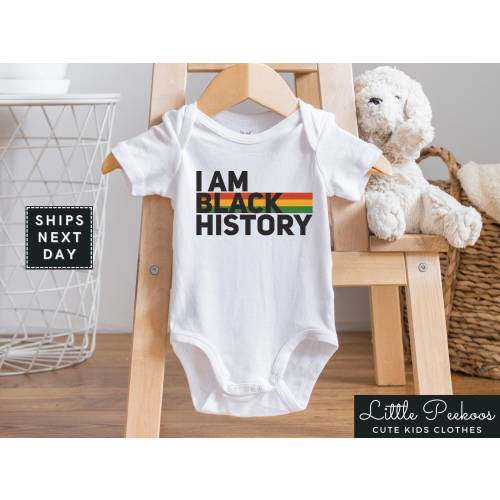 I Am Black History Baby Onesie®, Black History Month Natural Toddler Shirt, Kids African Pride T-shirt or Raglan Tee